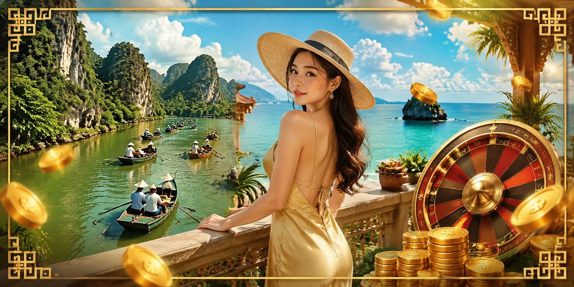 Cảnh quan bờ biển Ninh Bình bên bàn chơi Roulette